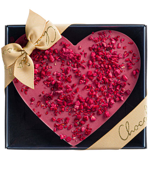 Sirds formas tāfelīte ar rubīna šokolādi