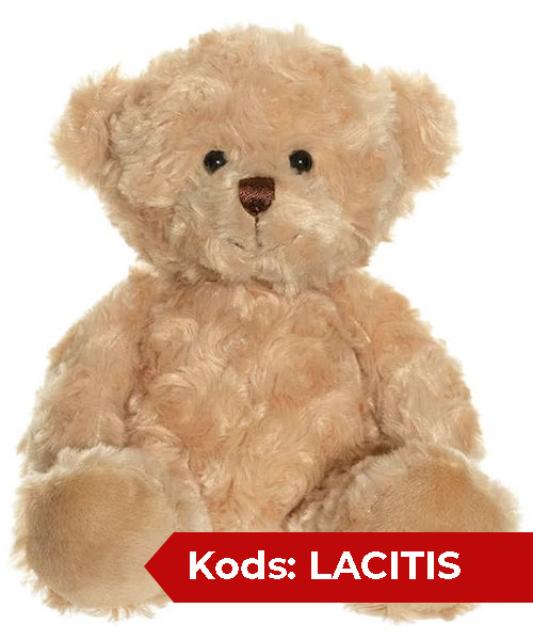 Mīksts lācītis. -50% atlaides kods: LACITIS