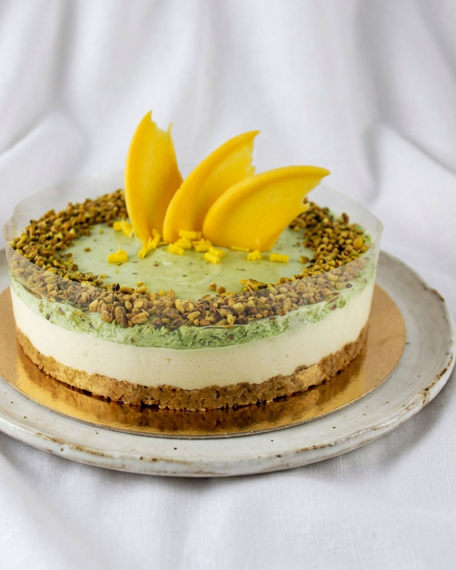 Pistāciju-siera torte