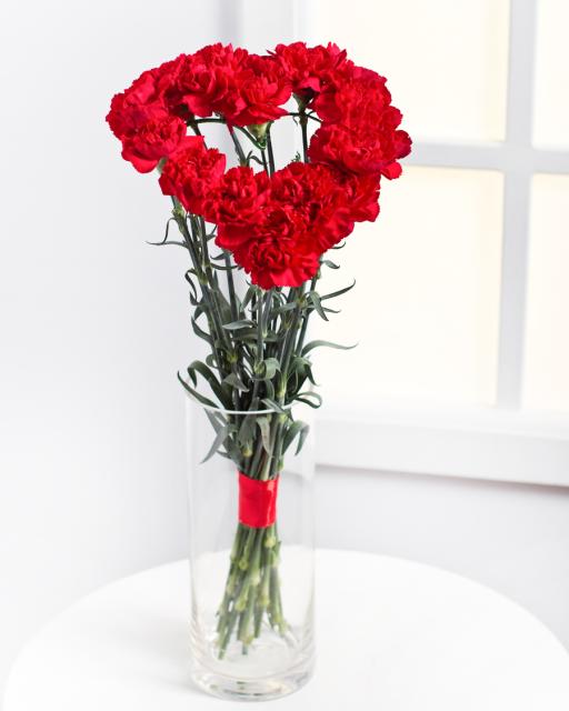 Heart-shaped Bouquet of Carnations